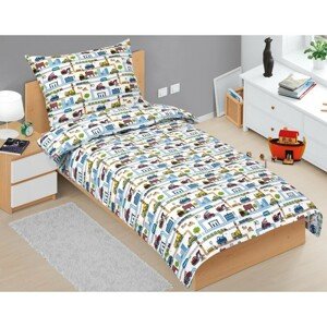Bellatex Pościel dziecięca bawełniana Junior Cityzielona, 140 x 200, 70 x 90 cm
