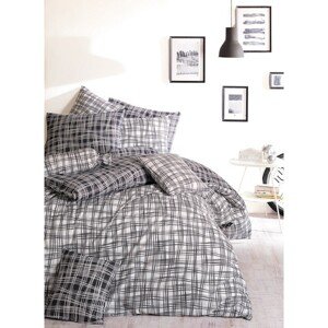 BedTex Bawełniana pościel Straw czarna, 220 x 200cm, 2 szt. 70 x 90 cm
