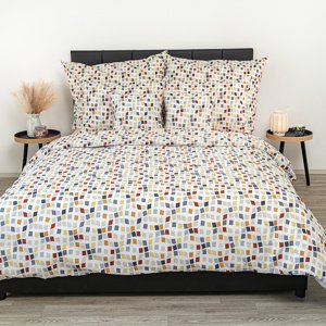 Kvalitex Pościel krepa Mozaika, 240 x 200 cm, 2x70 x 90 cm, 240 x 200 cm, 2 szt. 70 x 90 cm