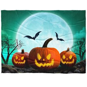 BedTex Kocyk dziecięcy Dyniowy Halloween, 150 x200 cm
