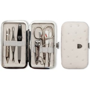 Kellermann 7412 damski zestaw do manicure, wzór skóry strusia, beżowy