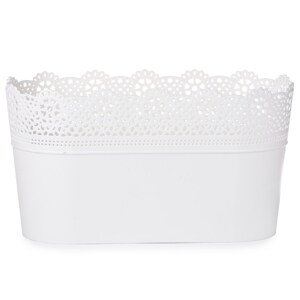 Prosperplast Doniczka ażurowa Lace, biały