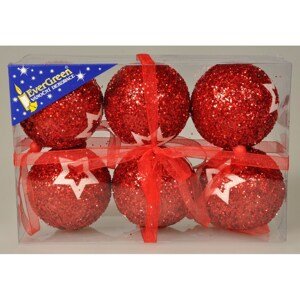 Bombki Stars czerwony, śr. 7 cm