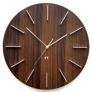Future Time FT2010WE Round dark natural brown Designerski zegar ścienny, 40 cm