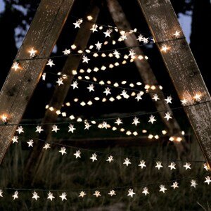 DecoKing Lampki Gwiazdki ciepła biała, 100 LED