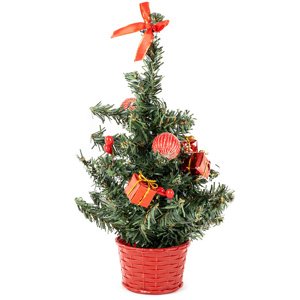 Choinka bożonarodzeniowa z kokardą, czerwony, 25 cm