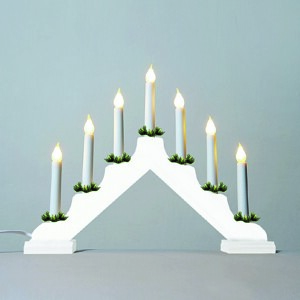 Świecznik adwentowy z żarówką ciągnioną LED Filament, biały