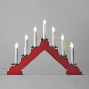 Świecznik adwentowy z żarówką ciągnioną LED Filament, czerwony