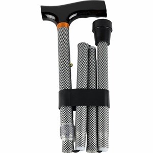 Składana laska spacerowa silver-black, 95 cm