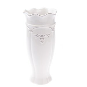 Wazon ceramiczny Vallada biały, 11,5 x 25 x 11,5 cm