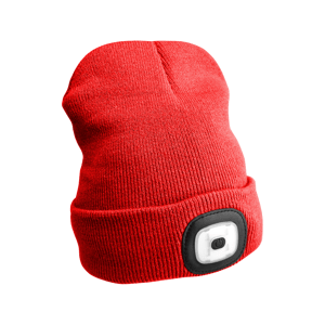 Sixtol Czapka z latarką czołową 45 lm, USB, uni, czerwony