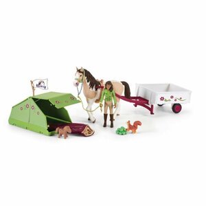 Schleich 42533 Sarah z konikiem i zwierzątkami biwakują, 24,5 x 19 x 6,6 cm