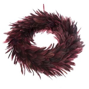 Wianek z puchatych piór, średnica 30 cm, winny