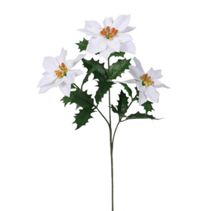 Sztuczna poinsecja biała, 55 cm