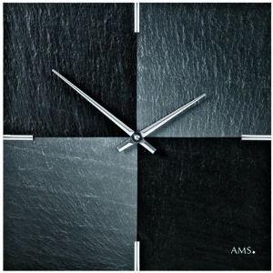 AMS 9520 Zegar ścienny z łupka, 30 x 30 cm
