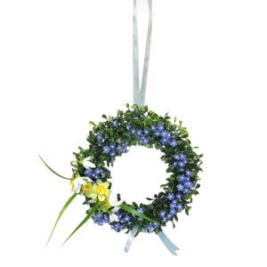 Sztuczny wieniec Niezapominajki, śr. 25 cm