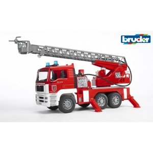 Bruder 02771 MAN TGA wóz strażacki z drabiną wysuwną, pompą, światłami i