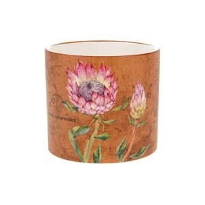 Osłonka ceramiczna na doniczkę Poppies brązowy, śr. 9 x wys. 9 cm