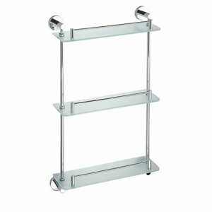 SAPHO XR608 X-Round E potrójna szklana półka zsyfonem 38 x 67,5 x 13 cm