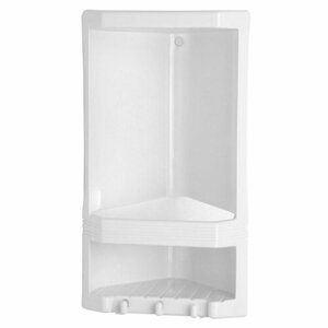 Dwupoziomowa półka narożna GEDY 8079 Junior, 18,9x 38,5 x 13,9 cm, termoplastyczna, biała