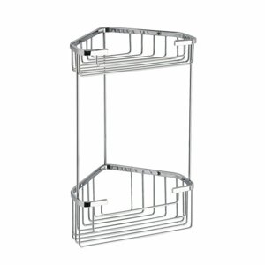 GEDY 2482 Dwupoziomowa półka narożna Smart 20 x32,5 x 15,1 cm, srebrna