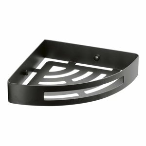 GEDY 247914 Inteligentna półka narożna podprysznic, 21 x 4,5 x 21 cm, czarny mat