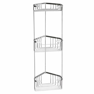 GEDY 2484 Inteligentna trzypoziomowa półka narożna20 x 59 x 15 cm, srebrna