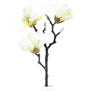 Sztuczny kwiat Magnolia biały, 55 cm