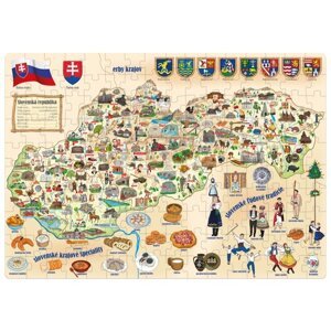 Popularne puzzle Mapa Słowacji, 160 elementów