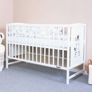 Nowe łóżeczko dziecięce Bea Zebra, białe
