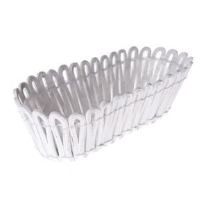 Drewniana osłonka na doniczkę Fence 2, biały, 30 x 10 x 14 cm