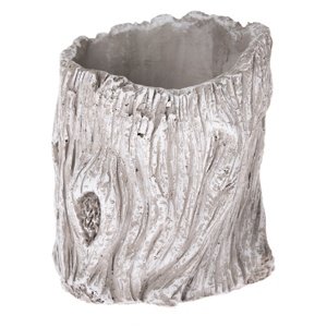 Doniczka betonowa Dekor kora drzewa, szary, 12 x 13,5 cm, śred. 12 cm