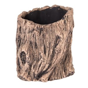 Doniczka betonowa Dekor kora, brązowy, 12 x 13,5 cm, śred. 12 cm