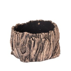 Doniczka betonowa Dekor kora drzewa, brązowy, 17 x 10 cm, śred. 17 cm