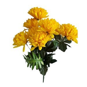 Sztuczny pęk Chryzantem, żółty, wysokość 58 cm