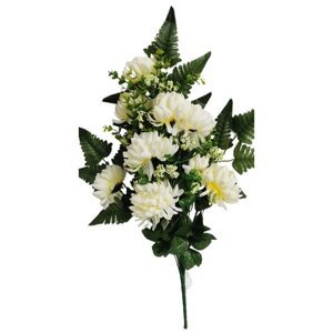 Sztuczny kwiat dekoracyjny Chryzantema, kremowy, wysokość 60 cm