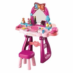 Baby Mix toaletka dziecięca z krzesełkiem różowa,57 x 29 x 69,5 cm