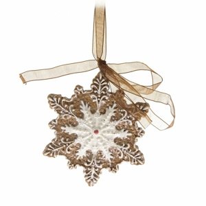 Świąteczna dekoracja wisząca Gingerbread flake, 7,3 x 7,3 cm