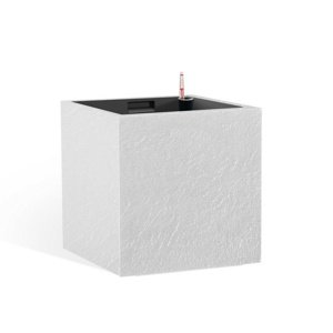 Flower Lover Doniczka samonawadniająca Cubico Stone biały, 27 cm, 27 cm