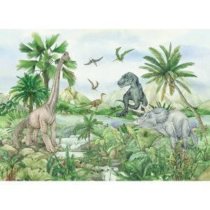 Fototapeta dla dzieci Kolorowy Dino 252 x 182 cm,4 części