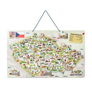 Woody Mapa magnetyczna Republiki Czeskiej 3w1