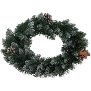 Świąteczny wieniec dekoracyjny Snowy zielony, śr. 40 cm