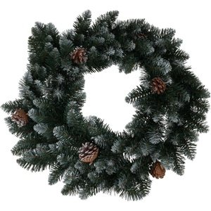 Świąteczny wieniec dekoracyjny Snowy zielony, śr. 60 cm