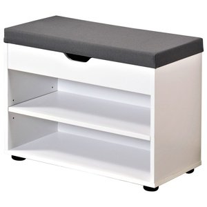 Kesper 15914 Stojak na buty z siedziskiem, biały, 60 x 45 x 30 cm