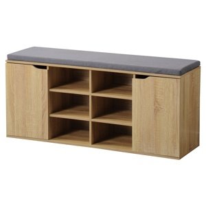 Kesper 15928 Szafka na buty z siedziskiem, dekor dąb, 103 x 48 x 30,5 cm
