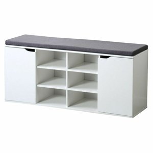 Kesper 15918 Stojak na buty z siedziskiem, biały, 103 x 48 x 30,5 cm