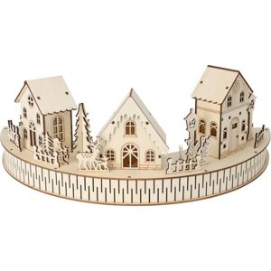 LED Zimowy rynek, naturalny, 10x LED, 40 cm, 2x AA