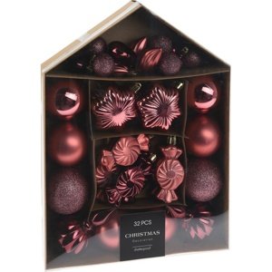 Zestaw ozdób świątecznych Festive winny, 32 szt.
