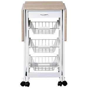 Kesper 25817 Wózek kuchenny z blatem roboczym, 75,5 x 37 x 37 cm