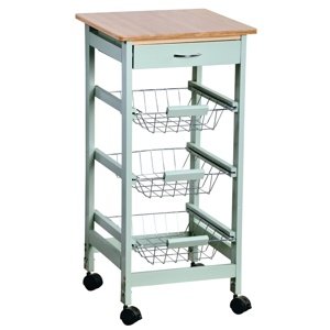 Kesper 25813 Wózek kuchenny z blatem roboczym, 77 x 36 x 36 cm